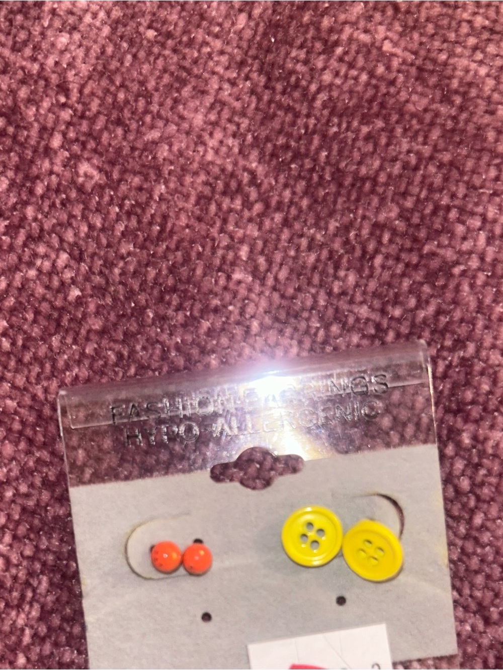 Kids Yellow Button and Orange Stud Earring Set